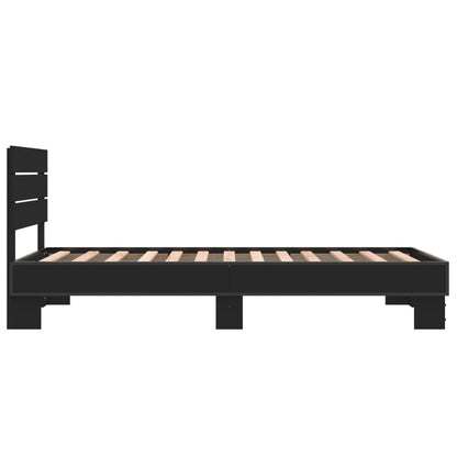 Giroletto Nero 75x190 cm in Legno Multistrato e Metallo | homemem39