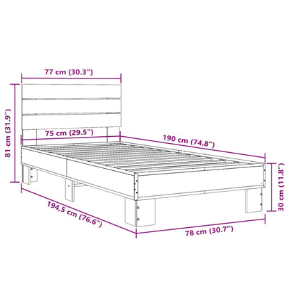 Giroletto Nero 75x190 cm in Legno Multistrato e Metallo | homemem39