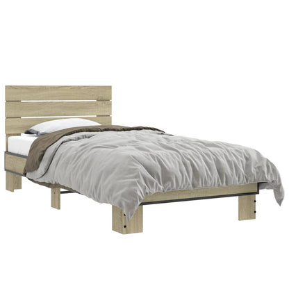 Giroletto Rovere Sonoma 90x190cm in Legno Multistrato e Metallo | homemem39