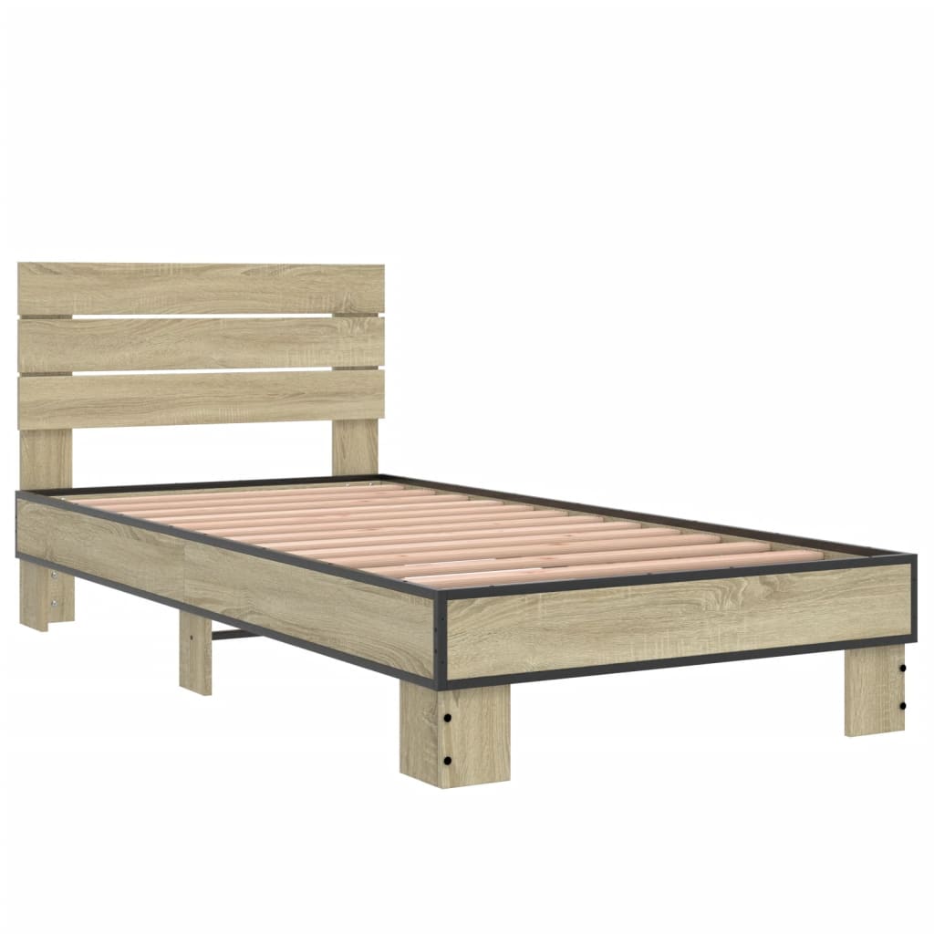 Giroletto Rovere Sonoma 90x190cm in Legno Multistrato e Metallo | homemem39