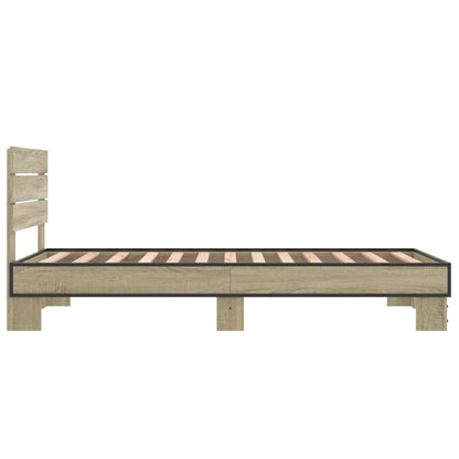 Giroletto Rovere Sonoma 90x190cm in Legno Multistrato e Metallo | homemem39