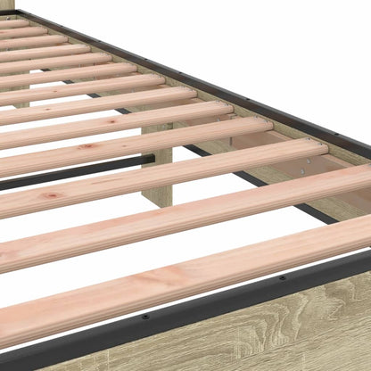 Giroletto Rovere Sonoma 90x190cm in Legno Multistrato e Metallo | homemem39