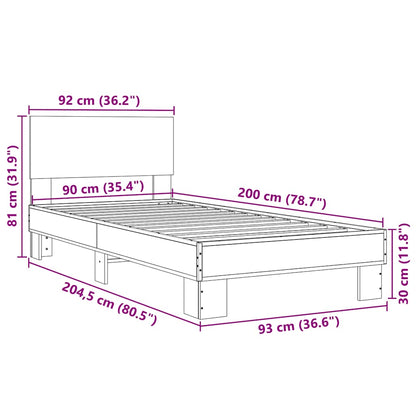 Giroletto Rovere Fumo 90x200 cm in Legno Multistrato e Metallo