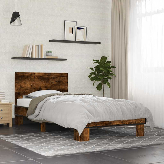 Giroletto Rovere Fumo 90x200 cm in Legno Multistrato e Metallo | homemem39