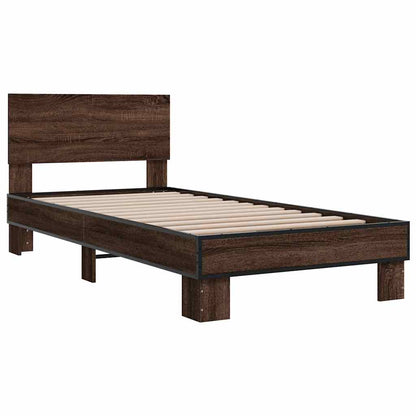 Giroletto Rovere Marrone 90x200 cm Legno Multistrato e Metallo | homemem39