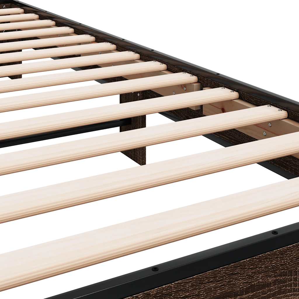 Giroletto Rovere Marrone 90x200 cm Legno Multistrato e Metallo - homemem39