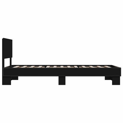 Giroletto Nero 75x190 cm in Legno Multistrato e Metallo | homemem39