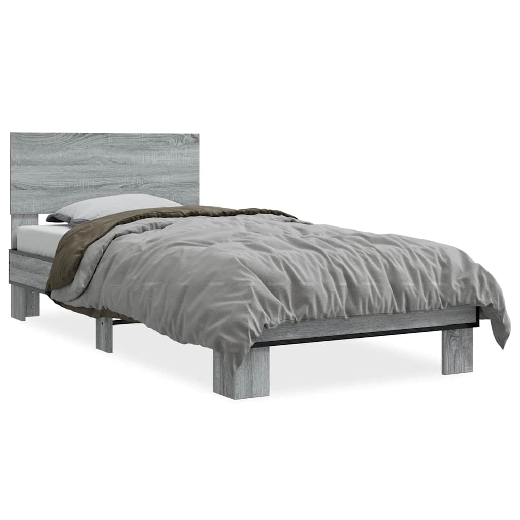 Giroletto Grigio Sonoma 75x190cm in Legno Multistrato e Metallo | homemem39