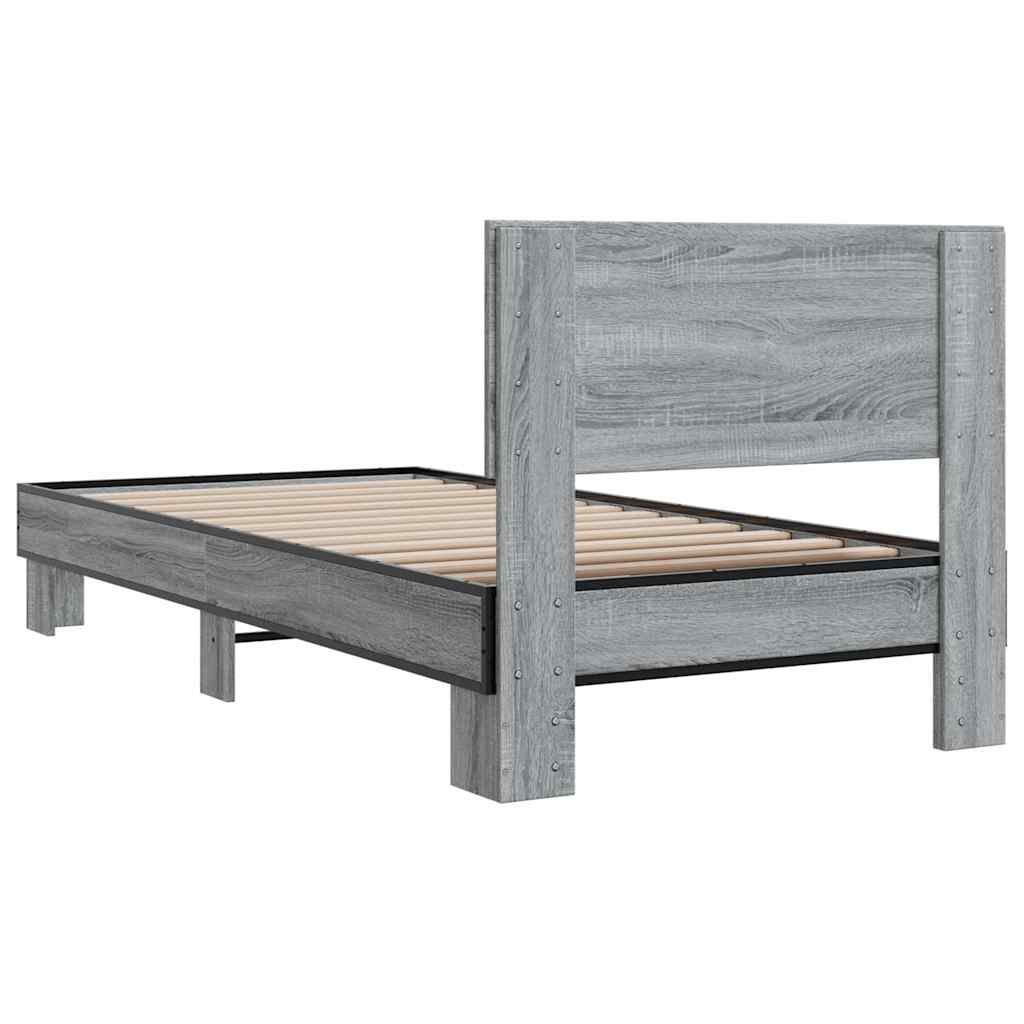 Giroletto Grigio Sonoma 75x190cm in Legno Multistrato e Metallo | homemem39