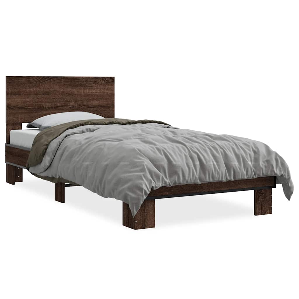 Giroletto Rovere Marrone 90x190 cm Legno Multistrato e Metallo | homemem39