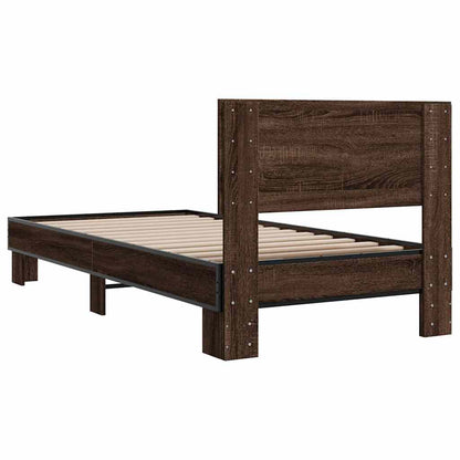 Giroletto Rovere Marrone 90x190 cm Legno Multistrato e Metallo | homemem39