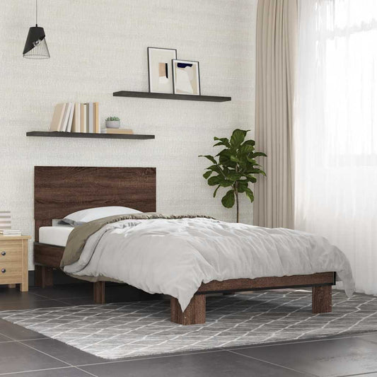 Giroletto Rovere Marrone 90x190 cm Legno Multistrato e Metallo | homemem39