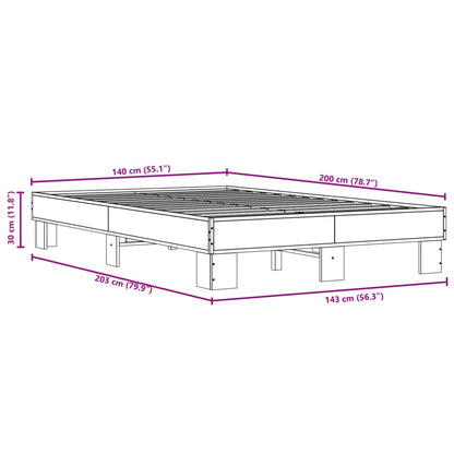 Giroletto Nero 140x200 cm in Legno Multistrato e Metallo | homemem39