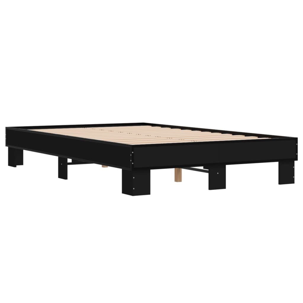 Giroletto Nero 120x200 cm in Legno Multistrato e Metallo | homemem39