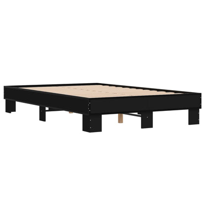Giroletto Nero 120x200 cm in Legno Multistrato e Metallo | homemem39