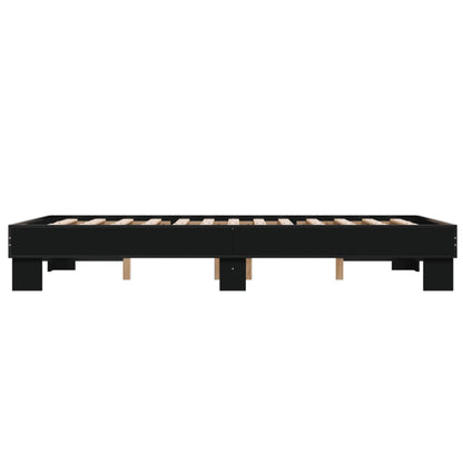 Giroletto Nero 120x200 cm in Legno Multistrato e Metallo | homemem39