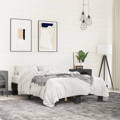 Giroletto Nero 120x200 cm in Legno Multistrato e Metallo | homemem39
