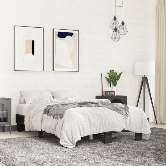 Giroletto Nero 120x200 cm in Legno Multistrato e Metallo | homemem39