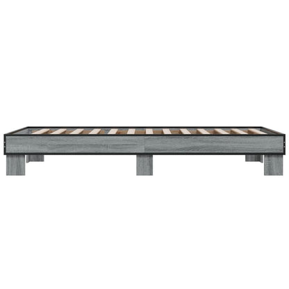Giroletto Grigio Sonoma 100x200 cm Legno Multistrato e Metallo | homemem39