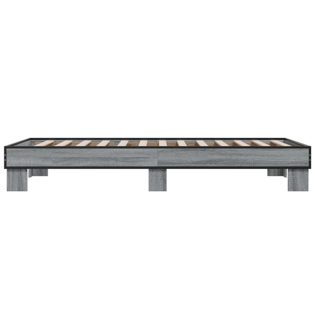 Giroletto Grigio Sonoma 90x200 cm Legno Multistrato e Metallo | homemem39