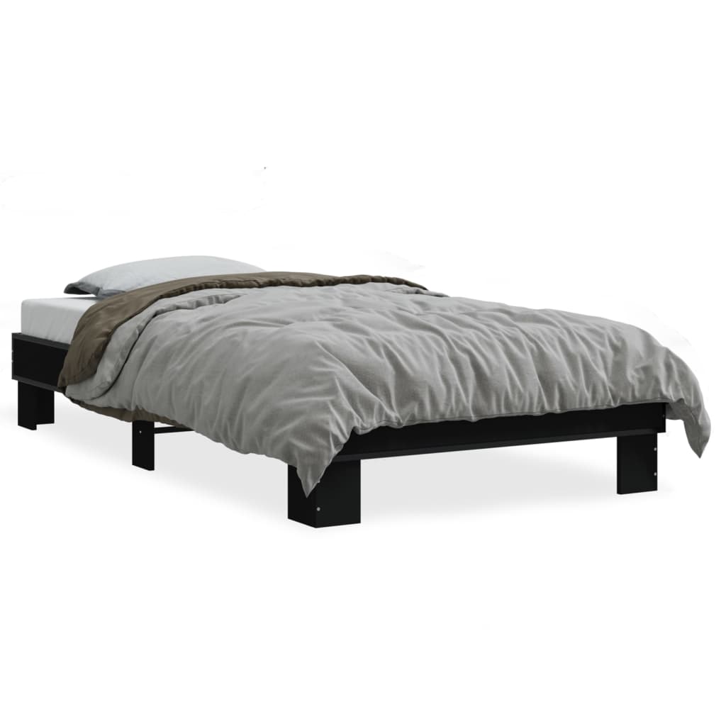 Giroletto Nero 75x190 cm in Legno Multistrato e Metallo | homemem39