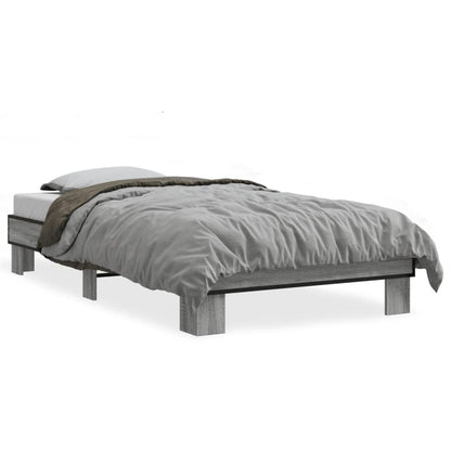 Giroletto Grigio Sonoma 75x190cm in Legno Multistrato e Metallo | homemem39