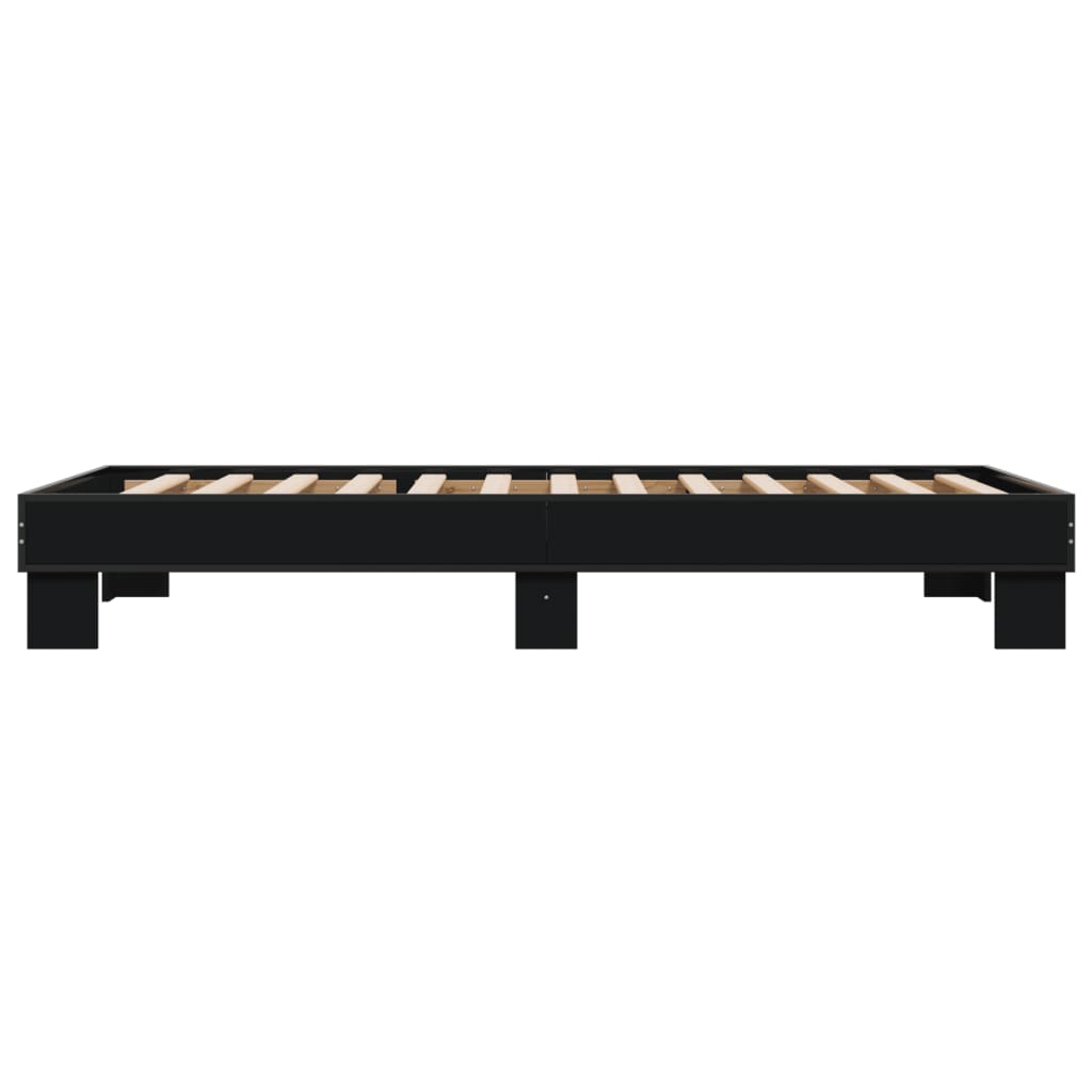 Giroletto Nero 90x190 cm in Legno Multistrato e Metallo | homemem39