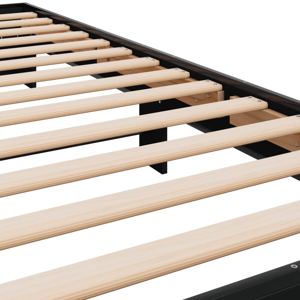 Giroletto Nero 90x190 cm in Legno Multistrato e Metallo | homemem39