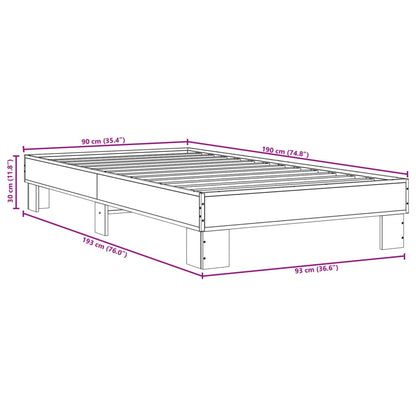 Giroletto Nero 90x190 cm in Legno Multistrato e Metallo | homemem39