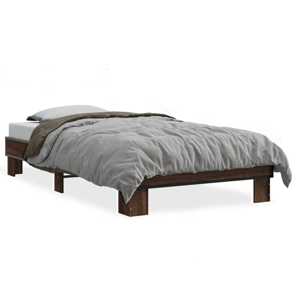Giroletto Rovere Marrone 90x190 cm Legno Multistrato e Metallo | homemem39
