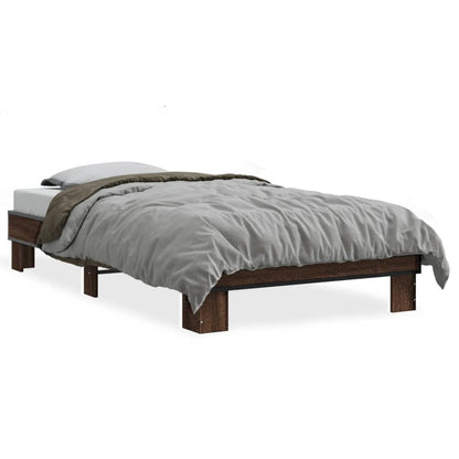 Giroletto Rovere Marrone 90x190 cm Legno Multistrato e Metallo | homemem39