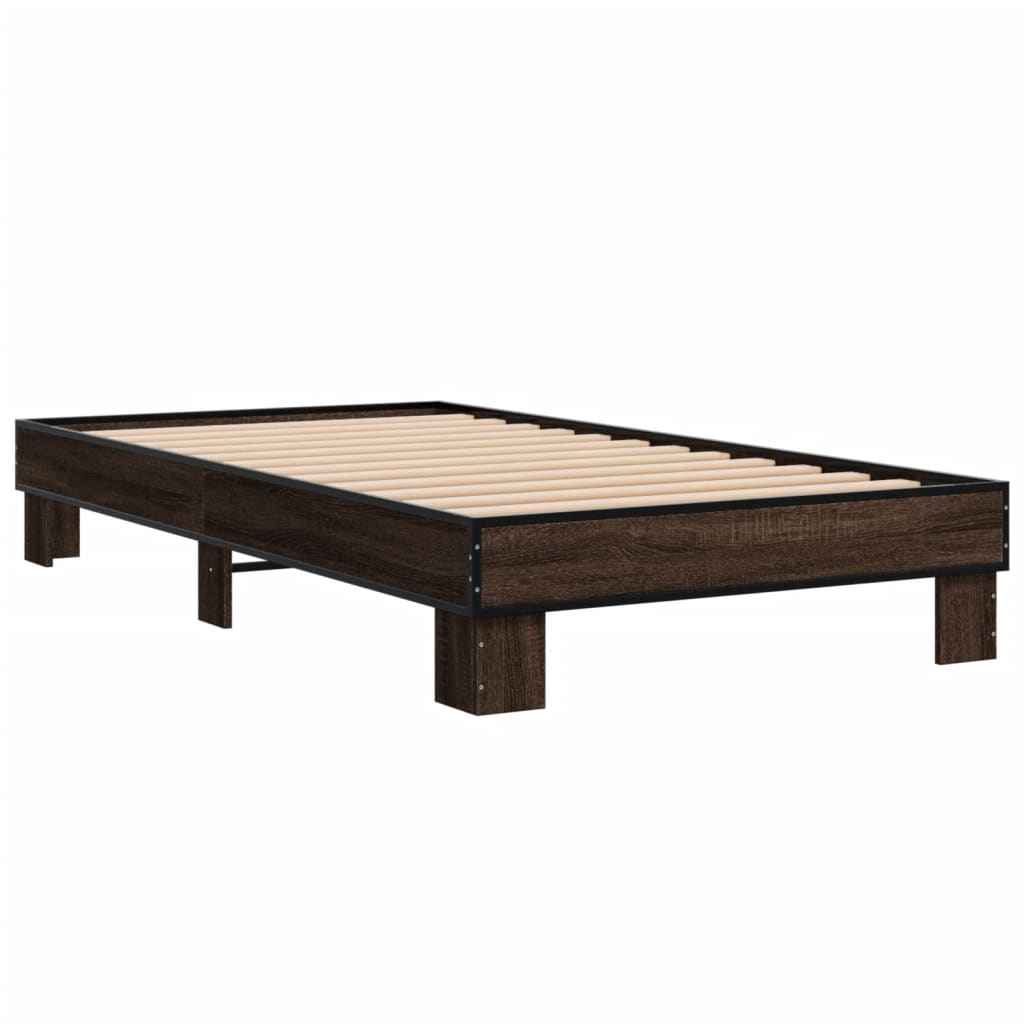 Giroletto Rovere Marrone 90x190 cm Legno Multistrato e Metallo | homemem39