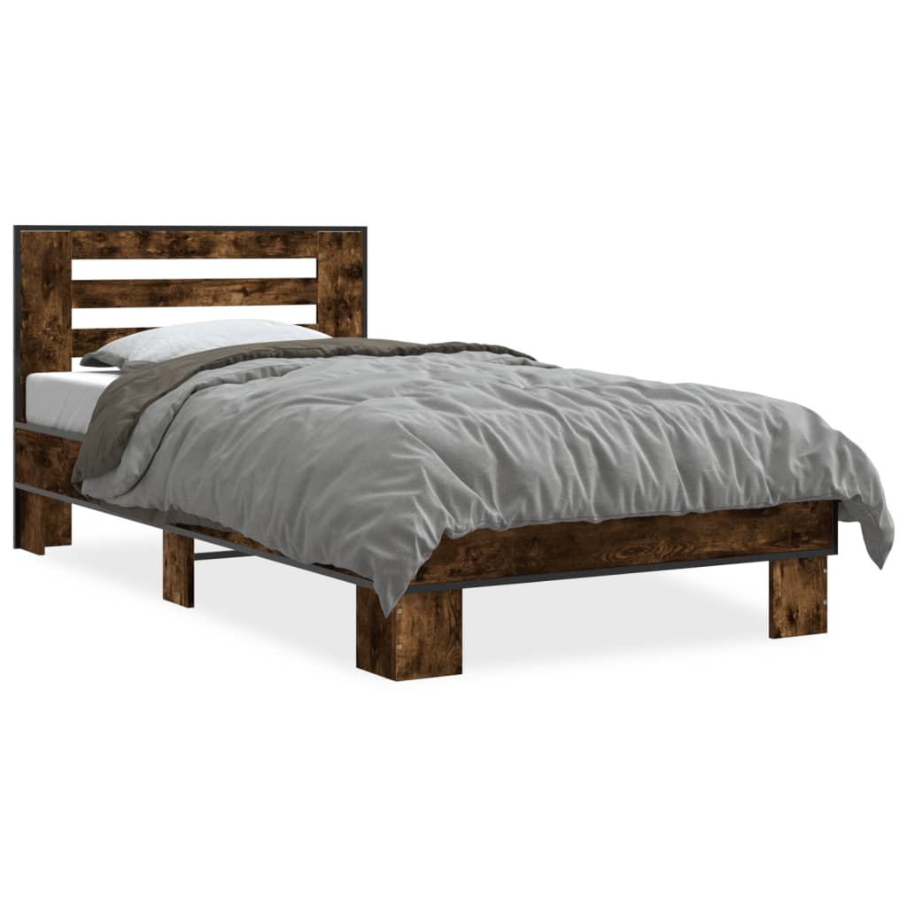 Giroletto Rovere Fumo 90x190 cm in Legno Multistrato e Metallo | homemem39