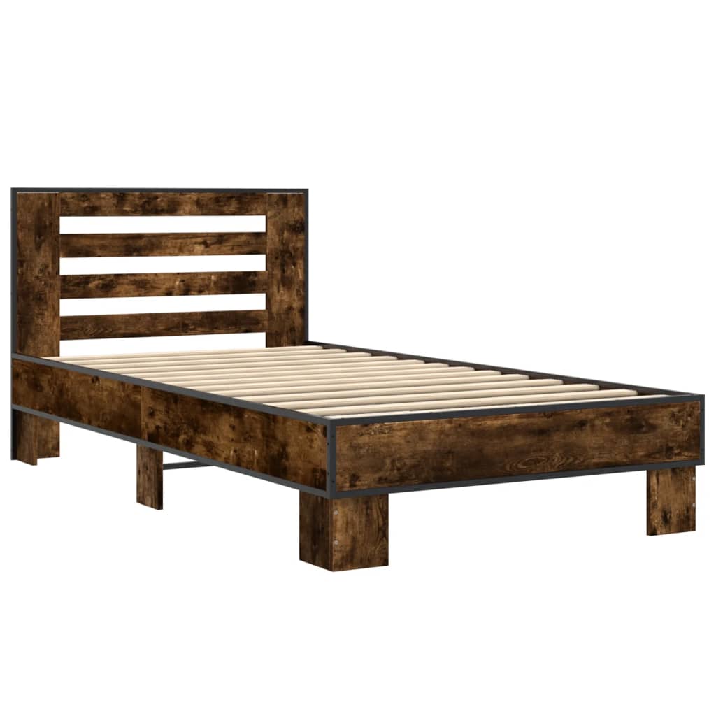 Giroletto Rovere Fumo 90x190 cm in Legno Multistrato e Metallo | homemem39