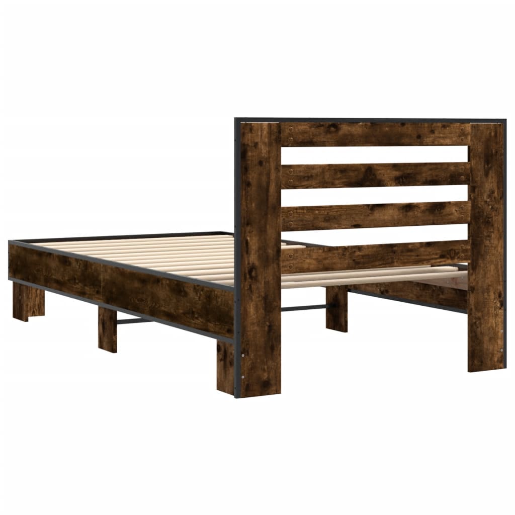Giroletto Rovere Fumo 90x190 cm in Legno Multistrato e Metallo | homemem39