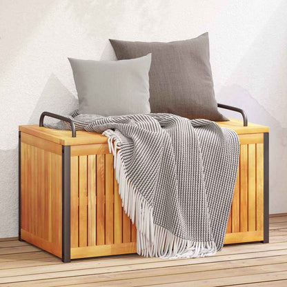 Scatola Cuscini da Esterno 85x45x45/53cm Legno Acacia e Acciaio