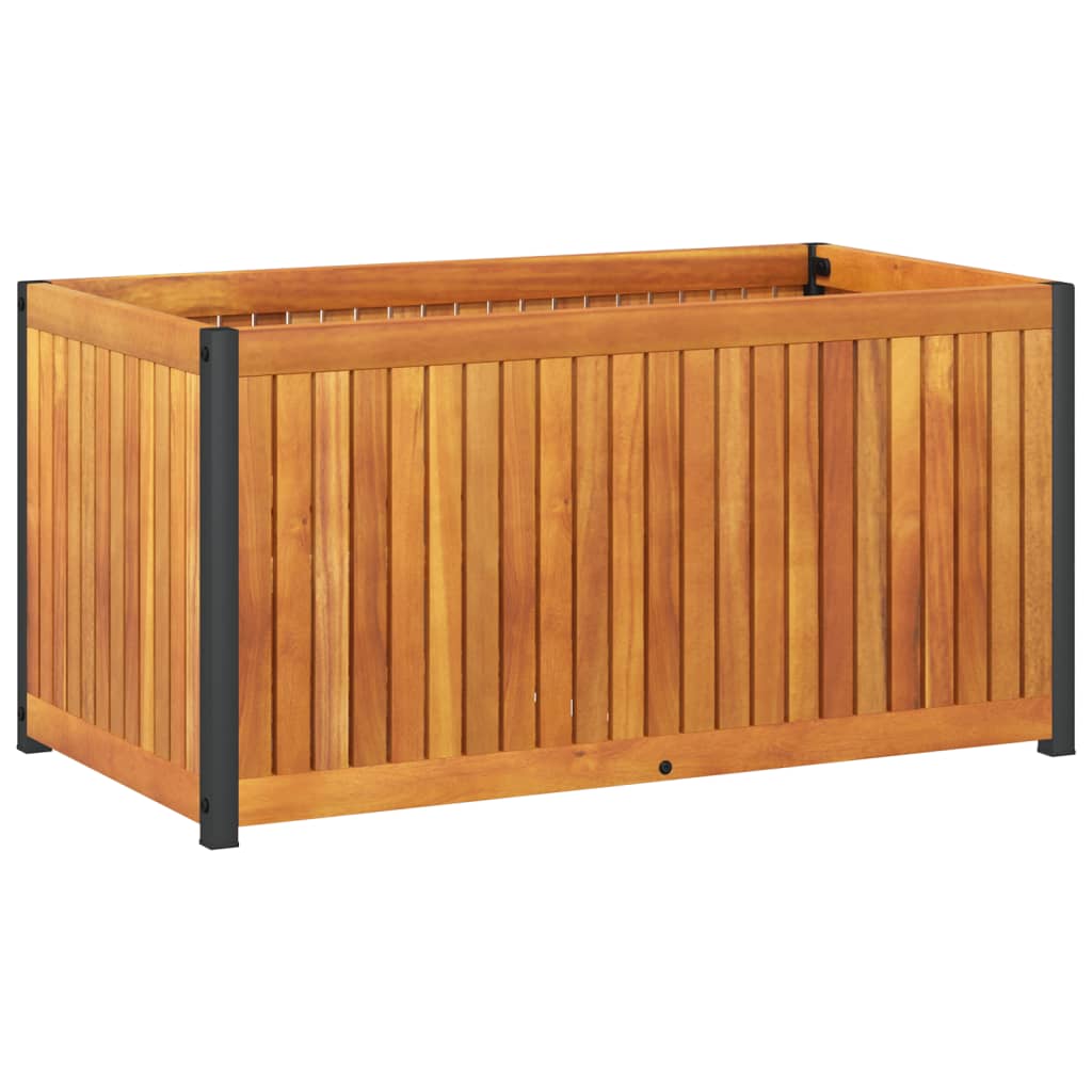 Garden Planter 85x45x44 cm in Acacia Wood and Steel