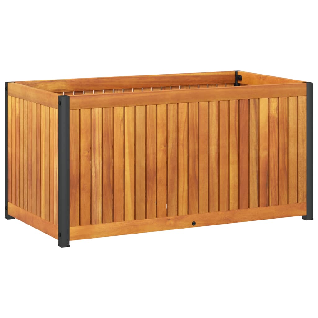 Fioriera da Giardino 85x45x44 cm in Legno Acacia e Acciaio - homemem39