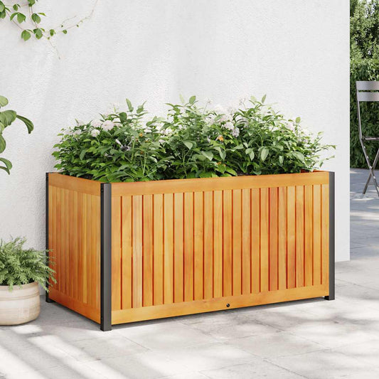 Fioriera da Giardino 85x45x44 cm in Legno Acacia e Acciaio