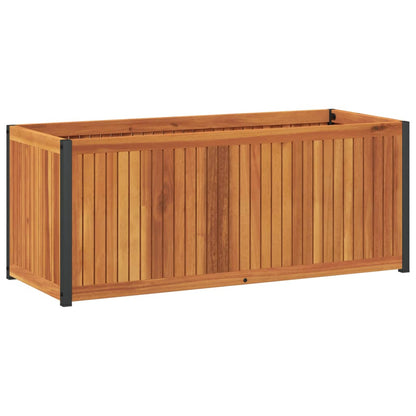 Garden Planter 110x45x44 cm in Acacia Wood and Steel