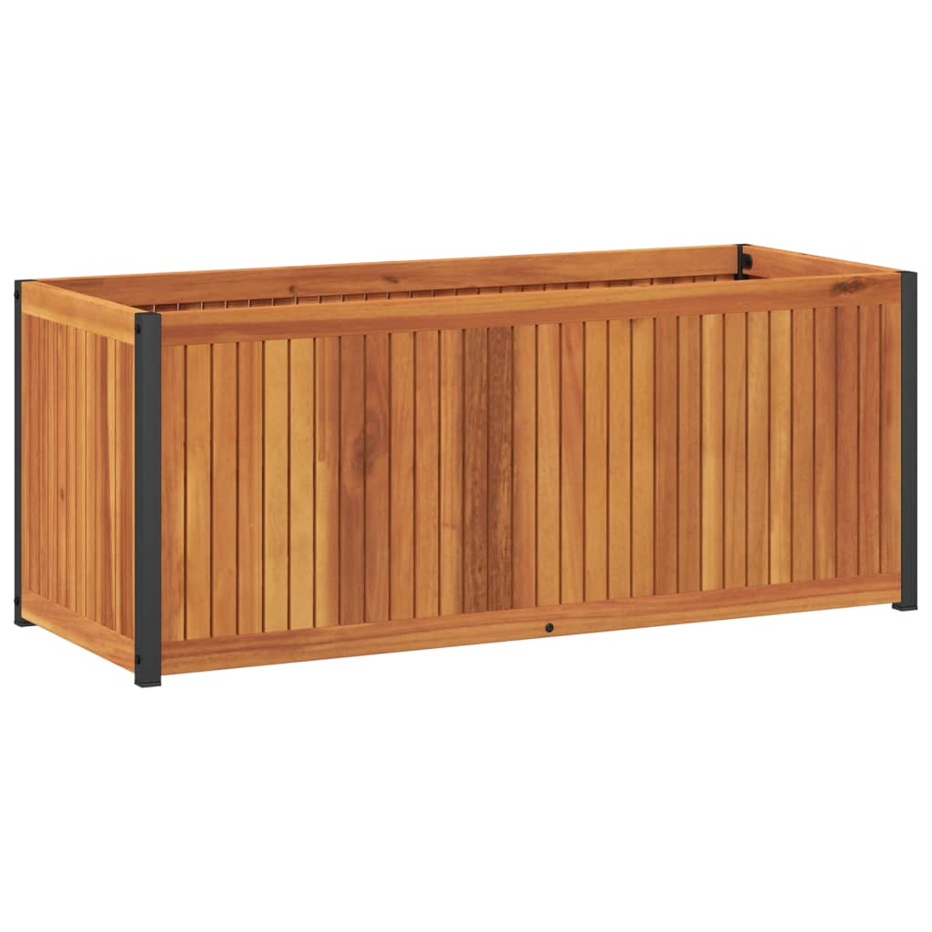 Fioriera da Giardino 110x45x44 cm in Legno Acacia e Acciaio - homemem39
