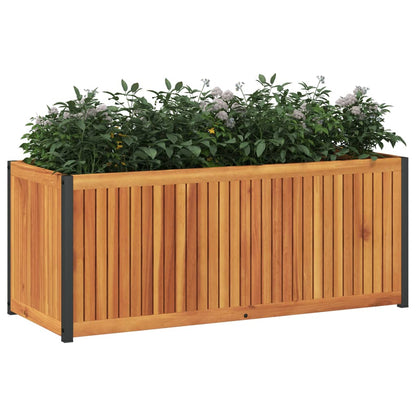 Garden Planter 110x45x44 cm in Acacia Wood and Steel