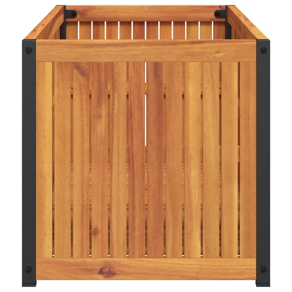 Fioriera da Giardino 110x45x44 cm in Legno Acacia e Acciaio - homemem39