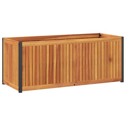 Fioriera da Giardino 110x45x44 cm in Legno Acacia e Acciaio - homemem39
