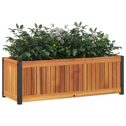 Fioriera da Giardino 80x30x27,5 cm in Legno Massello di Acacia