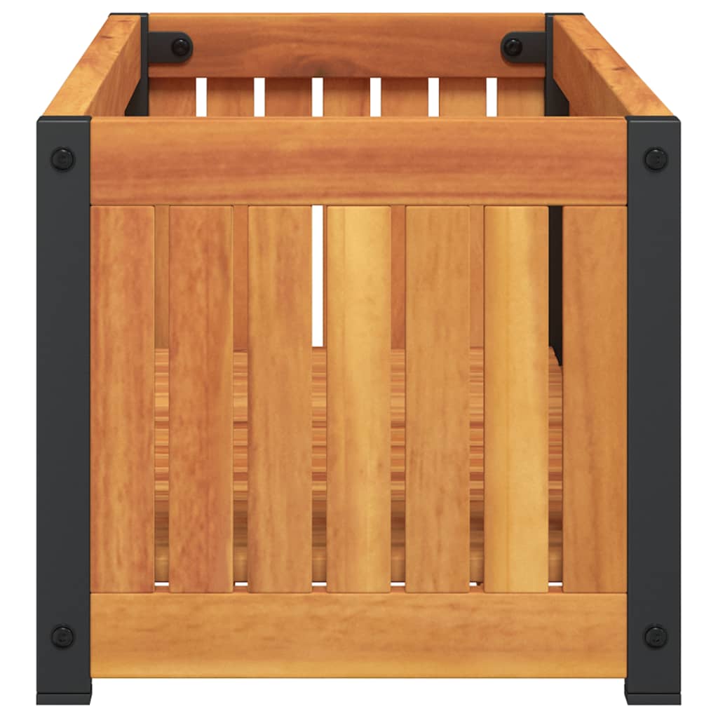 Fioriera da Giardino 80x30x27,5 cm in Legno Massello di Acacia - homemem39