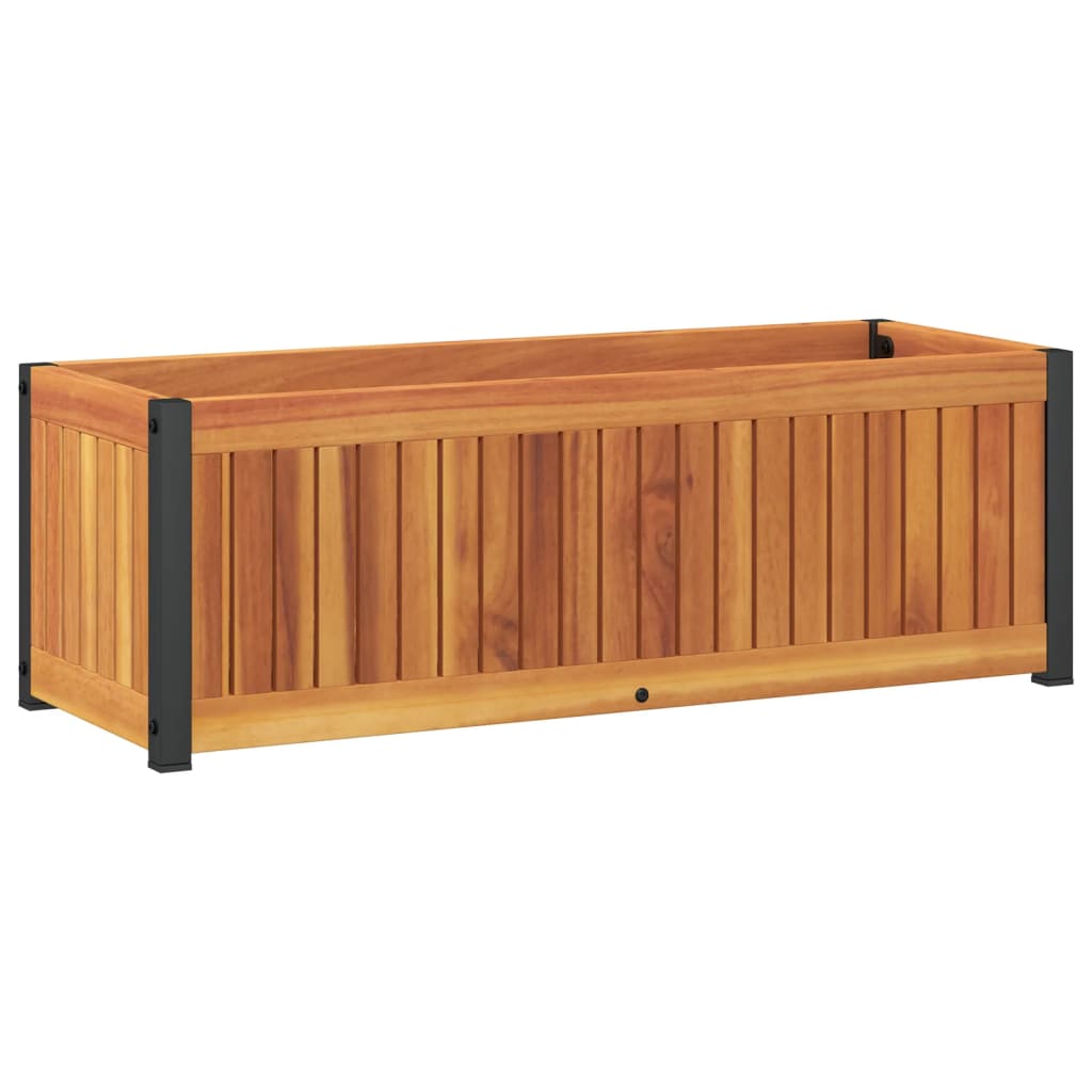 Fioriera da Giardino 80x30x27,5 cm in Legno Massello di Acacia - homemem39