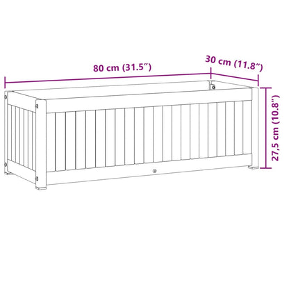 Fioriera da Giardino 80x30x27,5 cm in Legno Massello di Acacia