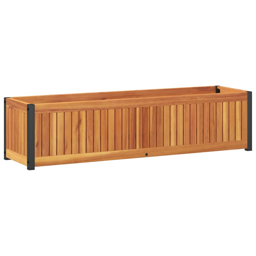 Fioriera da Giardino 110x30x27,5 cm in Legno Massello di Acacia - homemem39