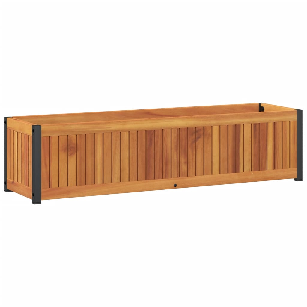 Fioriera da Giardino 110x30x27,5 cm in Legno Massello di Acacia - homemem39